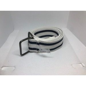 Adjustable Canvas Military Web Belt Metal Buckle Men Women Size 34”- Blackwhite